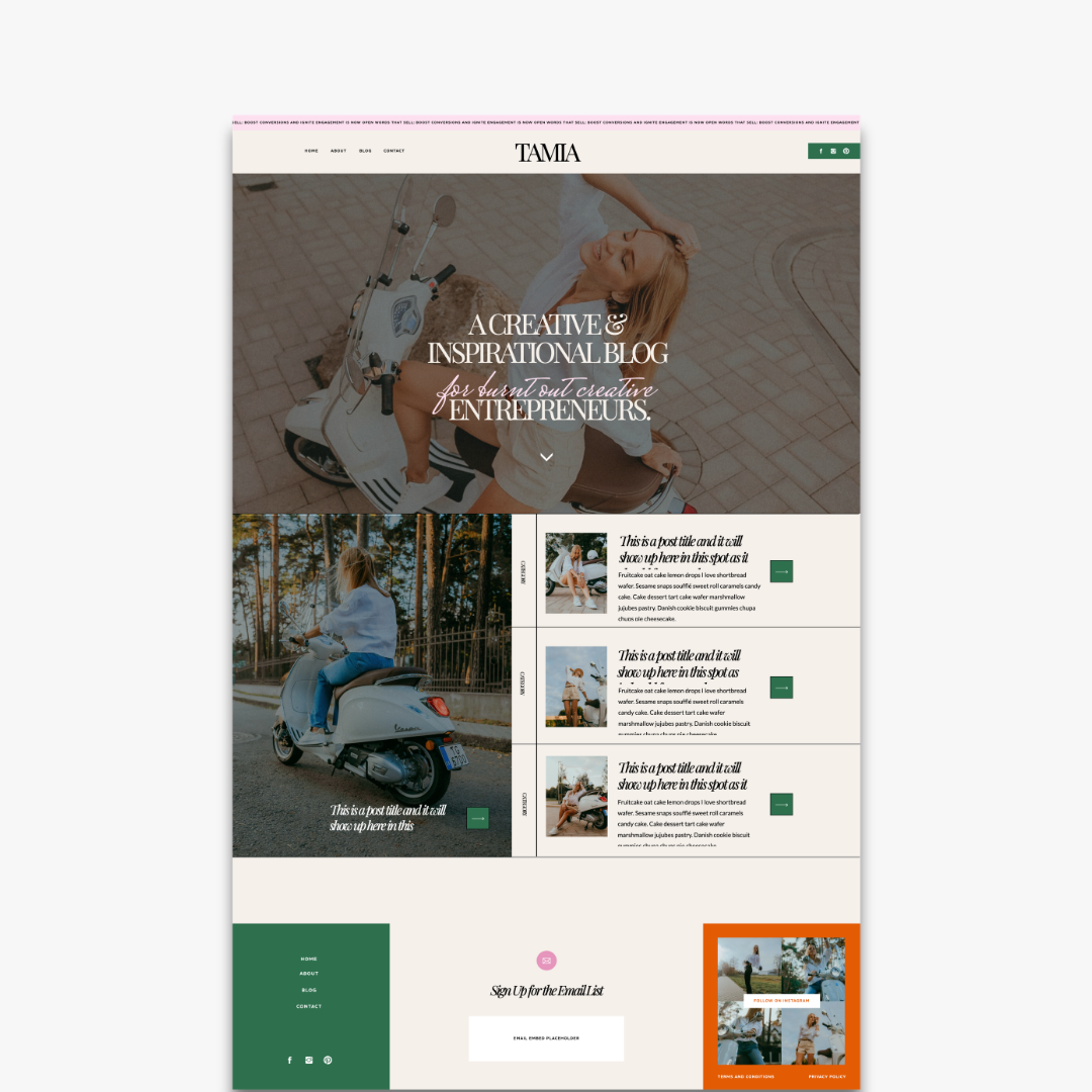 Tamia Blog Template